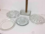 Vintage Cake Plate Footed Clear Pressed Glass Snowflake Pattern 11 ...?