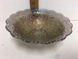 Rare! Hattie Busy Lizzie 1915's Pattern Imperial Iridescent 9? Smoke Glass Bowl
