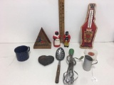 Vintage salt pepper shakers , Napkin, Hall coffee scoop and more