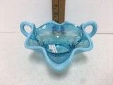 vintage bowl Diamond Maple Leaf Blue opal glass 8?