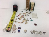 Vintage of lot gumball plastic toys used and Vintage Doll 2-1/2? tall