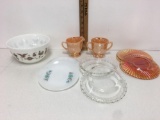 Fire King Peach Luster Laurel Leaf Creamer and Sugar Pyrex Americana Early American 1- 1/2 Qt 403