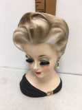 Vintage ARDCO BLONDE HAIR ~ HEAD-VASE 5? tall