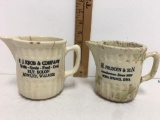 Antique Spongeware Creamer Pitcher Murphy , Lumbermen since 1889?F.J. Krob & Company