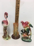 Vintage Roseville Wildcraft 1948 ArtDeco and ceramic flaming, birds