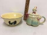 Pantry Bak In By Ware Crooksville Silhouette Mixing Bowl 8 In By 3 7/8 In and Vintage Shawnee