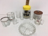 Vintage Salt Small Clear Glass with lid, ashtray 3 divided and more