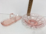 DEPRESSION GLASS PINK OPEN ROSE MAYFAIR LARGE 9