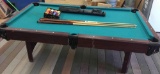 Halex Pool Table Tabletop Game W/ Balls Wood Cue Sticks