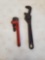 Red Straight Pipe Wrench, Black Pipe Wrench