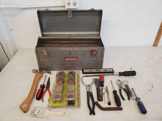 Craftsman Crown Mechanics Tool Box, Hammer, Trailer Coupler, Oil Filter Pliers