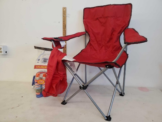 Red Camping Chair, Original Charcoal Briquets, 2 ButterBackyard Bug Spray