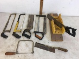 VINTAGE ASSORTED USED HAND SAWS