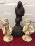 Vintage 1971 Kendrick Signed Universal Statuary Corp Boy Girl Bust Statues