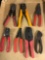 Snap-on wire cutters plus other brands crimpers plus