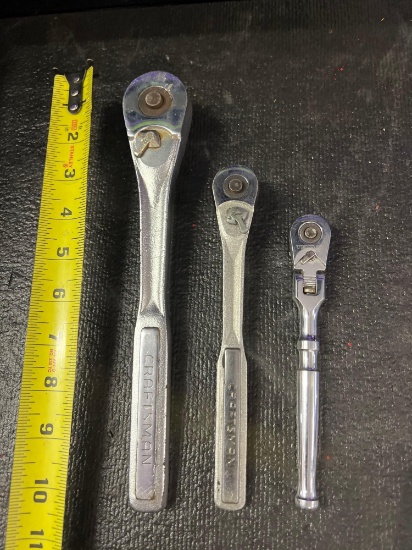 Craftsman 1/2, and 3/8 ratchets plus Tekton pivoting ratchet