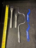 Craftsman 1/2, 3/8 ratchets plus Pittsburgh 3/8 And max peeding Rods wrenches