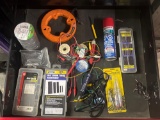 Electrical supplies including Heat shrink tubing, testers, wire feed tool, 8 brand new rolls of