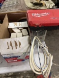 HEATER box of paper TOWELS and dispenser plus MILWAUKEE CASE HOSE