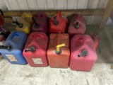 Lot of 9 Gas, diesel and Kerosene cans