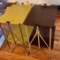 Vintage side tables on wheels (2)