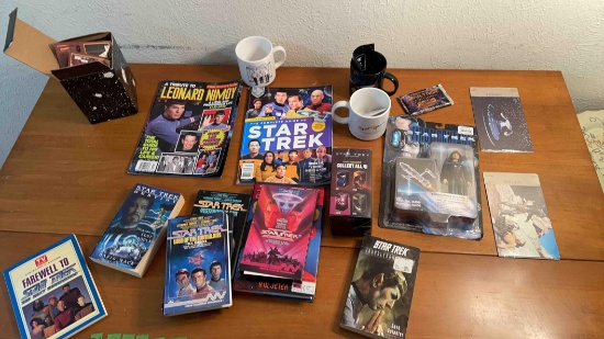 huge lot of Star Trek memorabilia cards, books, tapes and more