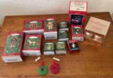 lot of Hallmark ornaments and Enesco