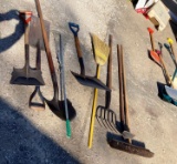 Lot of nice yard tools and brooms