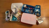 Vintage jewelry in Tupperware containers