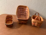 3 Longaberger wood crafts Baskets