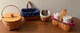 Lot of Longaberger wood crafts mini Baskets
