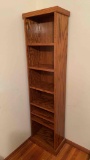 sturdy wooden bookshelf with easy to change height shelves