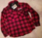 North Polk Comets Eddie Bauer Woodland Shirt Jac in Red/Black Buffalo Plaid, Size Large Value: 75.00