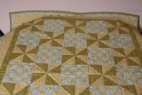 Custom handmade quilt Custom quilt with green and blue patchwork. . Quilt measures 44?x58? .
