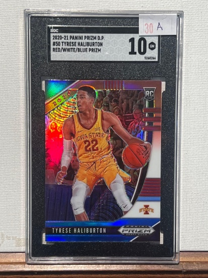 2020-21 Prizm DP Tyrese Haliburton Red/white/blue SGC 10