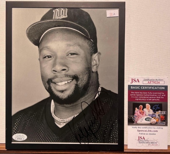 Kirby Puckett Autographed Picture with JSA COA