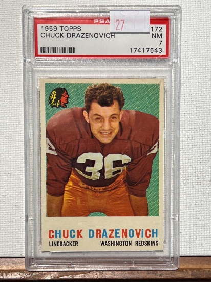 1959 TOPPS CHUCK DRAZENOVICH PSA 7