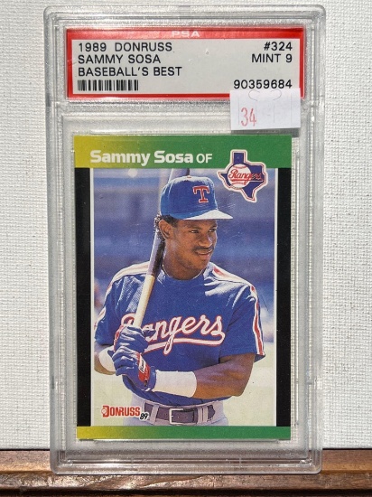 1989 DONRUSS SAMMY SOSA BASEBALL'S BEST Rookie PSA 9