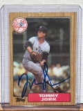 1987 Topps Tommy John Autographed card