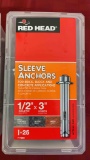 Red Head Sleeve Anchors 1/2?x3? qty 25