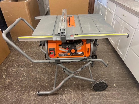 Ridgid Heavy Duty 10inch Job Site Table Saw with stand nice tested works