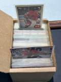 Box of unchecked hockey cards