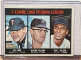 1967 Topps Pitching Leaders Kaat, McLain, and Wilson