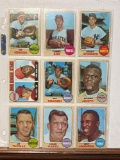 Lot of 9 1968 Topps baseball cards