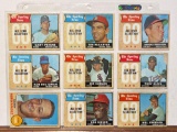 Lot of 9 1968 Topps baseball cards