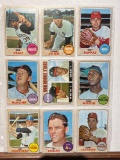 Lot of 9 1968 Topps baseball cards