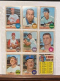 Lot of 9 1968 Topps baseball cards