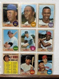 Lot of 9 1968 Topps baseball cards