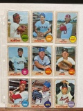 Lot of 9 1968 Topps baseball cards