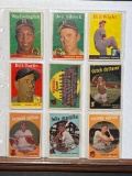 Lot of 9 1958-59 baseball cards